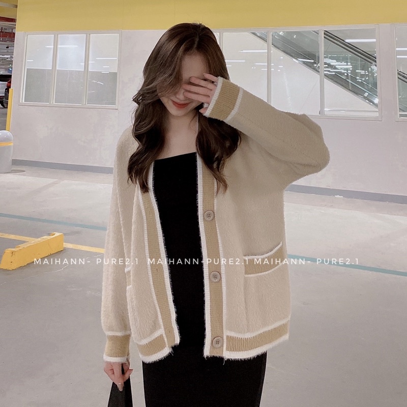 Áo cadigan lông thỏ mịn quảng châu loại một
