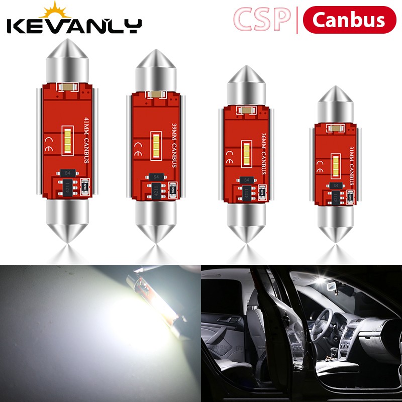 Đèn LED KEVANLY C5W 12-24V 31/36/39/41MM công suất cao dùng gắn biển số xe ô tô