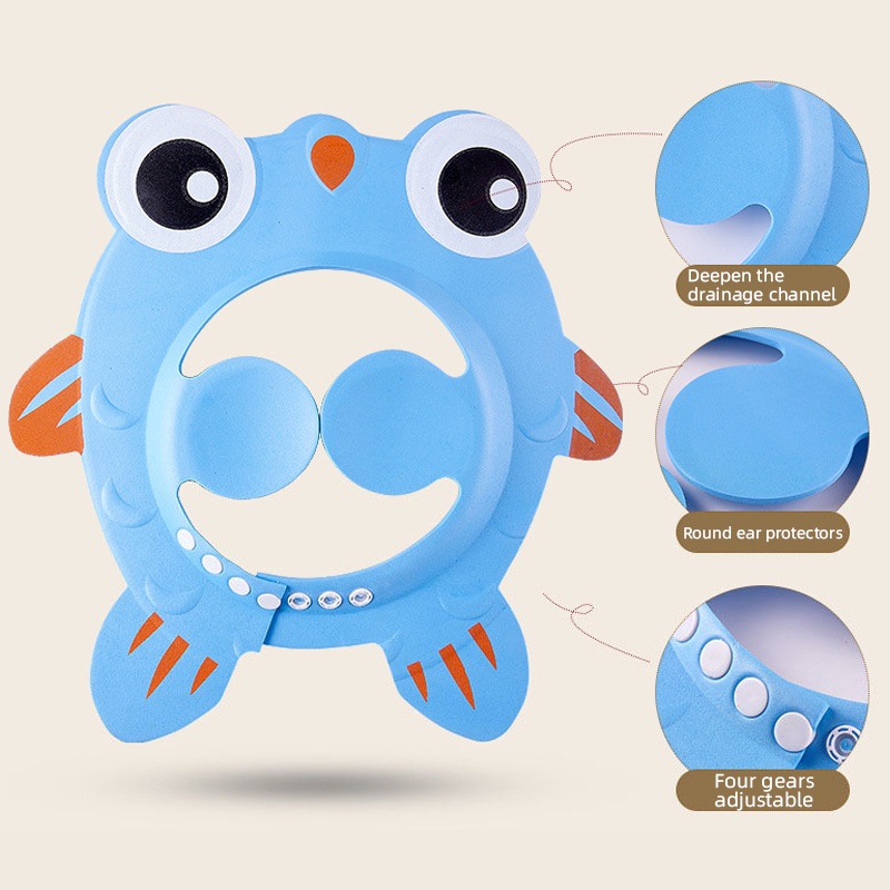 Mũ Gội Đầu Chống Thấm Nước Tùy Chỉnh Bảo Vệ Tai Họa Tiết Động Vật Dễ Thương Cho Bé