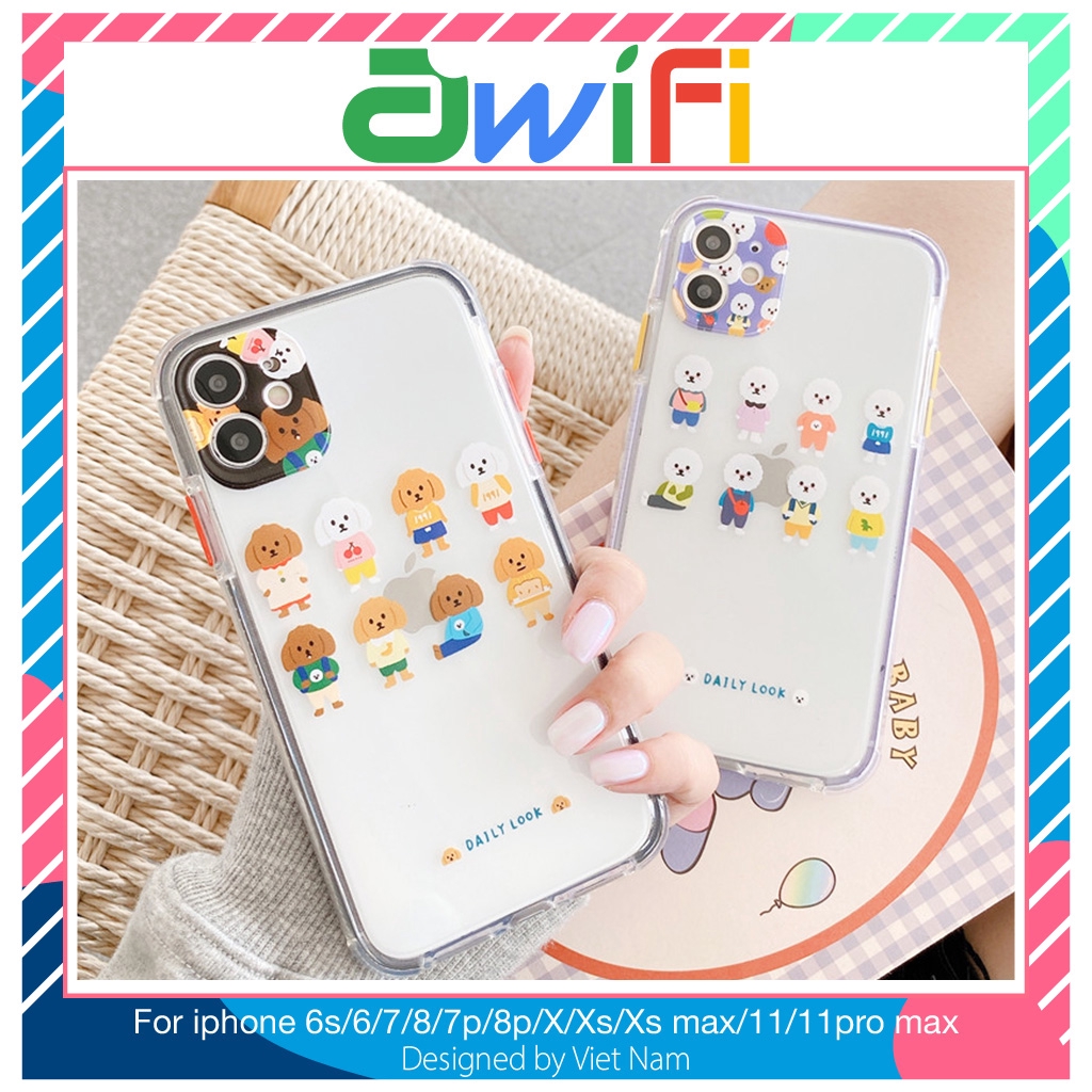 Ốp lưng iphone cún cute trong góc 5/5s/6/6plus/6s/6splus/7/7plus/8/8plus/x/xr/xs/11/12/pro/max/plus/promax - Awifi V3-4