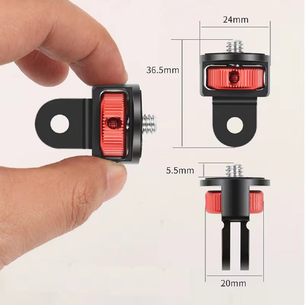 Adapter Chuyển Đổi 1/4 Bằng Nhôm Màu Đen Chuyên Dụng Cho Gopro Hero 10/9/8/7/6/5/4/3+/3/2/1 1/4