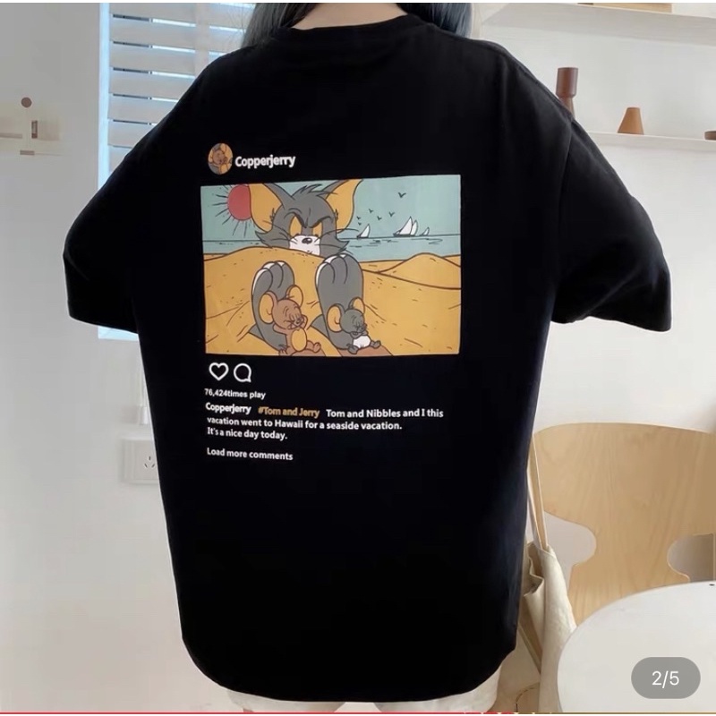 ÁO THU  UNISEX MÈO TOM - FREESIZE