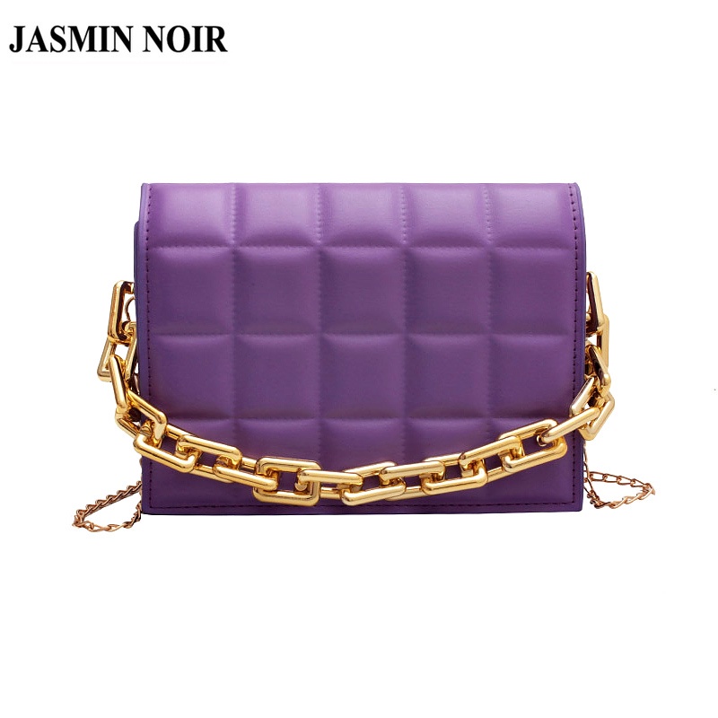 Túi Đeo JASMIN NOIR Chéo Nắp Lật Họa Tiết Kẻ Ô Phối Dây Xích Cho Nữ