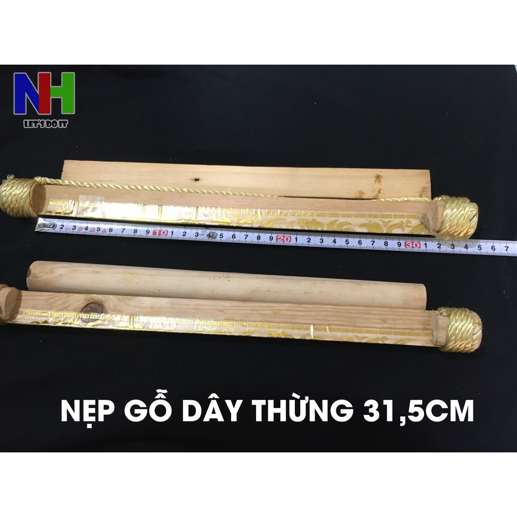 Nẹp gỗ dây thừng treo tranh/lịch 31cm