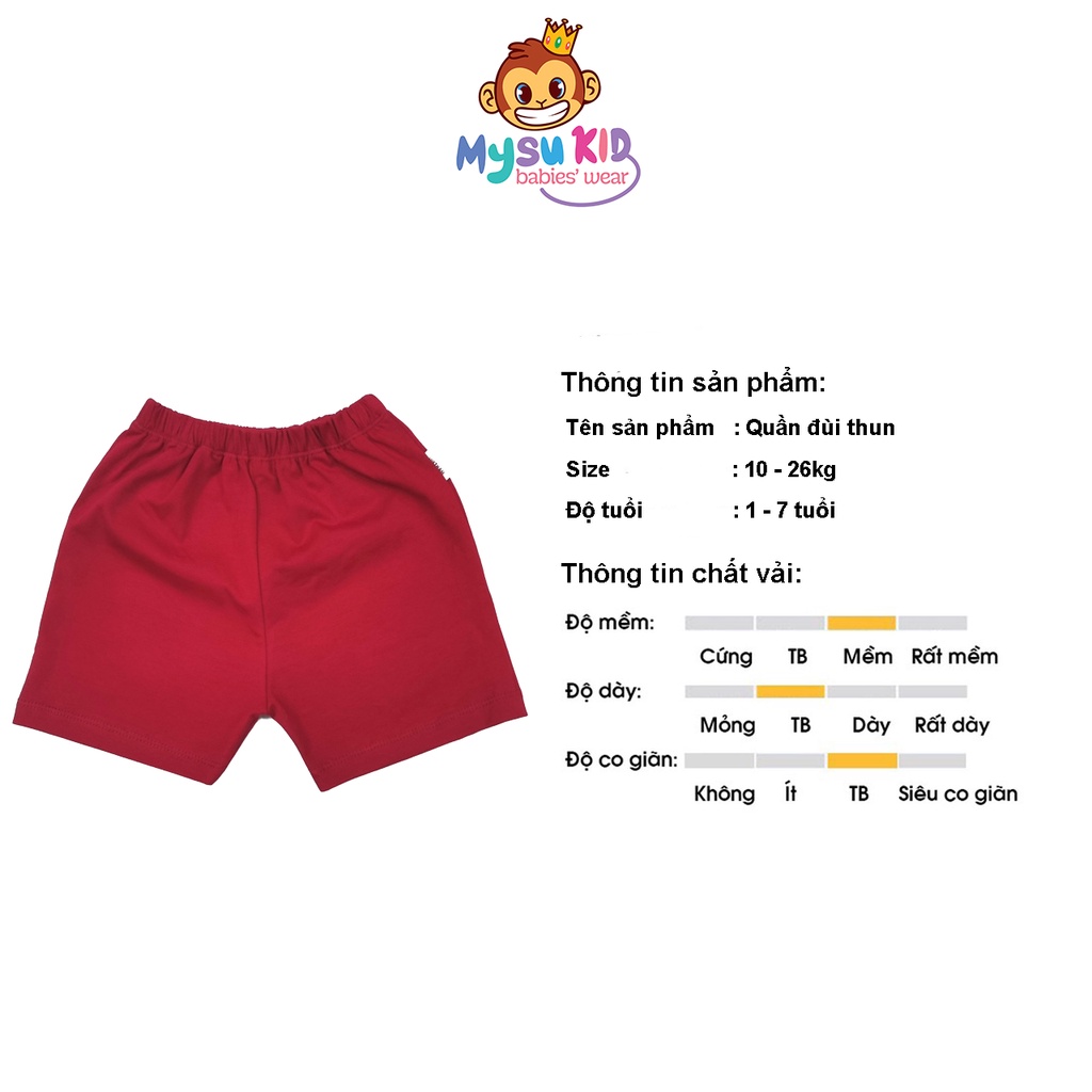 Quần đùi thun cho bé trai mặc nhà mùa hè MYSU Kids từ 11-27kg