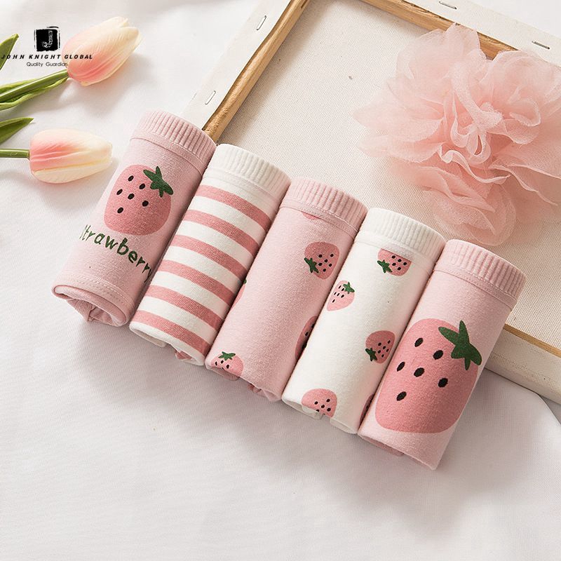JKG Quần lót cotton in họa tiết quả dâu tây phong cách Nhật Bản dễ thương cho nữ | BigBuy360 - bigbuy360.vn
