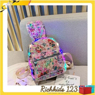 Balo Bé Gái -  Balo trẻ em kim tuyến lấp lánh cực xinh, có lớp lót Polyester chống thấm tốt - Richkids123