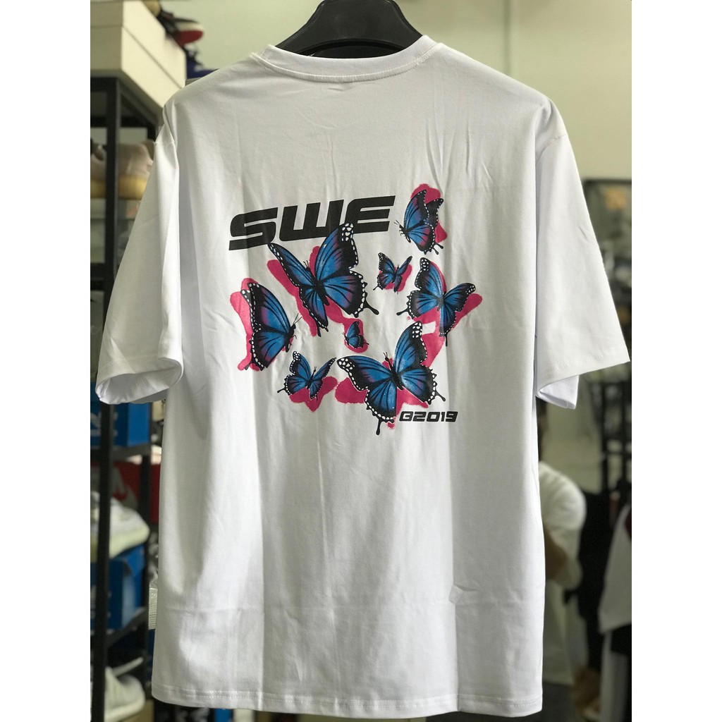Áo thun tay lỡ swe bướm phong cách unisex - Gin store