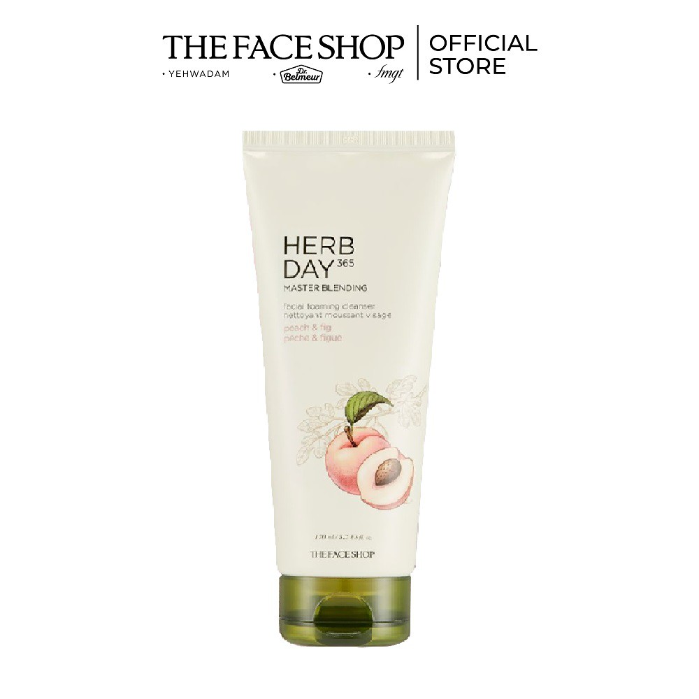 Sữa Rửa Mặt Thefacaeshop Herbday365 Master Blen Foaming Cleanser Peach&Fig 170ml