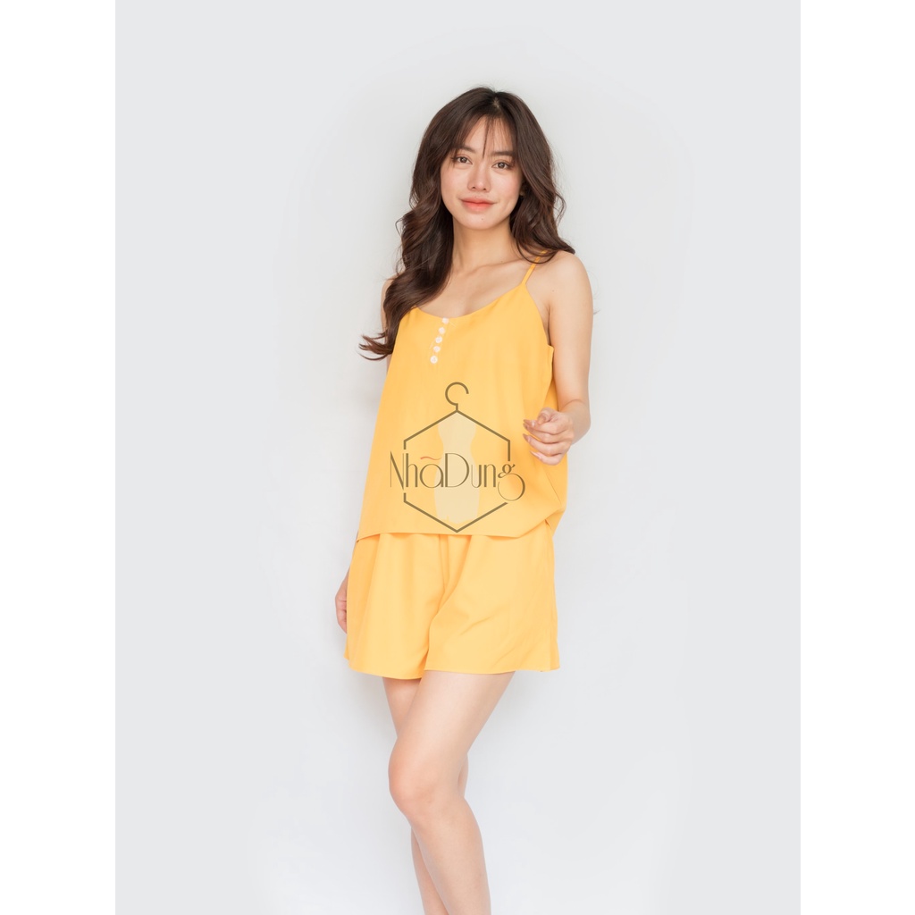 &lt;A17&gt; Đồ bộ nữ mặc nhà hai dây vải lụa cao cấp xinh xắn dễ thương 5 nút Nhã Dung Store 2 từ 40-65kg
