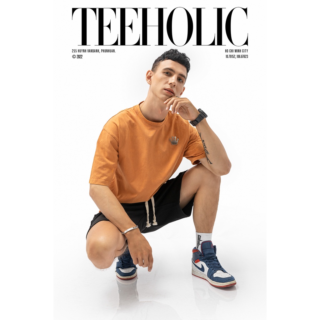 Quần Short Unisex Basic Gân Nổi Màu Đen TeeHolic - THS