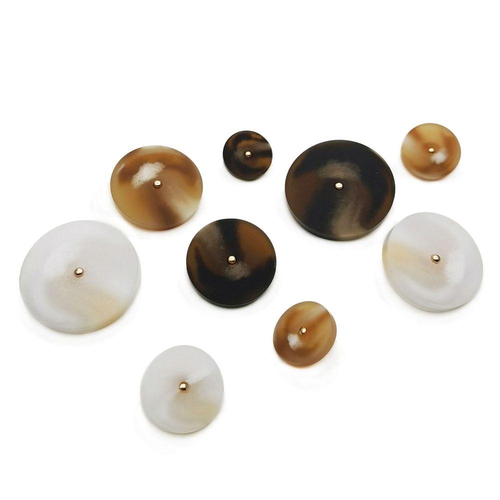 ALISON Buttons Faux Horn Pattern High Quality Retro Sewing Jackets Resin Windbreaker Round Cardigan Sewing Accessories
