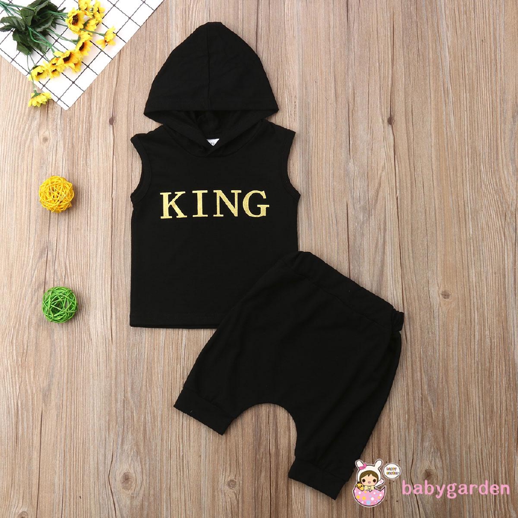 Set áo không tay nón trùm quần dài thời trang xinh xắn cá tính cho bé trai