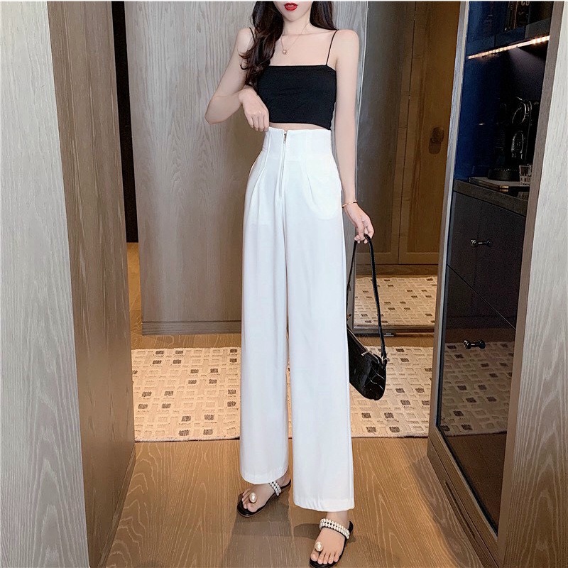 QUẦN TÂY NỮ ÔNG SUÔNG CẠP CAO , DÂY KÉO GIỮA
