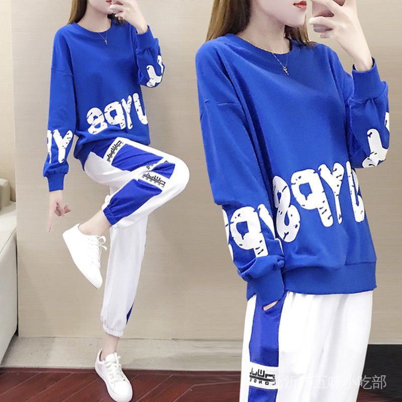 Bộ Đồ Thể Thao Dài Tay Form Rộng Phong Cách Phương Tây Thời Trang Xuân Thu Cho Nữ