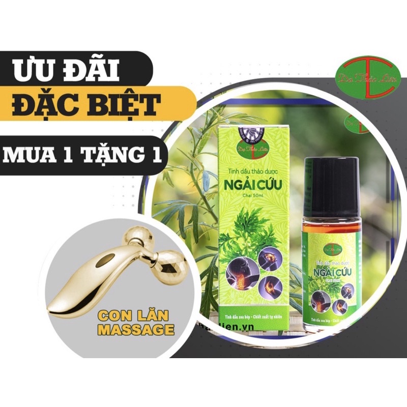 Tinh dầu ngải cứu Dạ Thảo Liên 50ml đau nhức xương khớp,đau mỏi vai gáy,tê bì chân tay (Tặng con lăn massage)