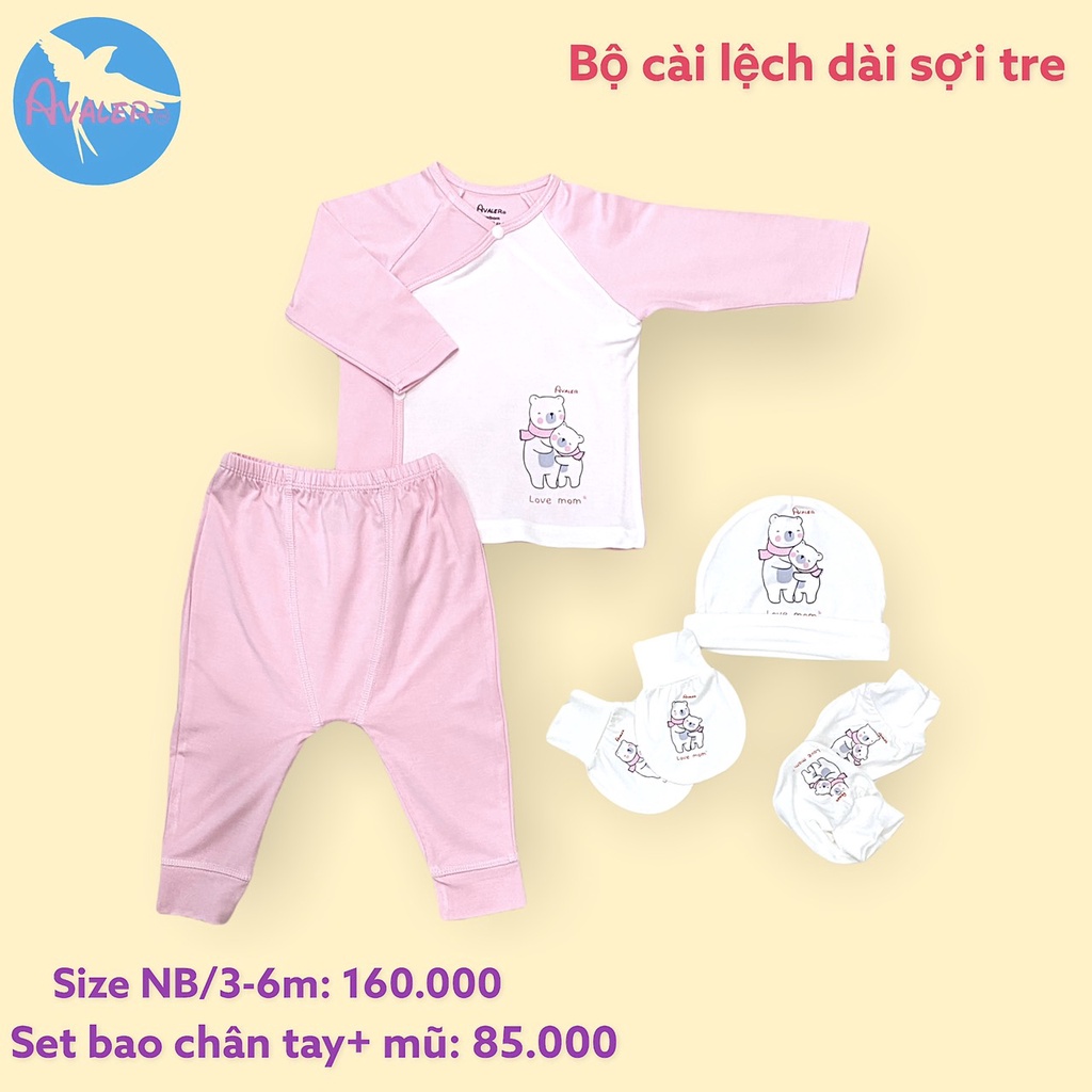 Bộ sơ sinh AVALER sợi tre size 0/3, 3/6