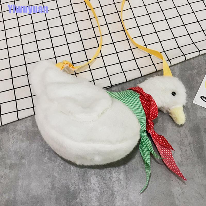 Túi Đeo Chéo Hình Vịt Nhồi Bông Dễ Thương
