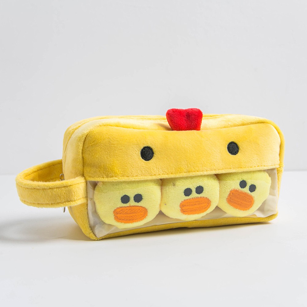 Túi đựng bút vải nhung họa tiết dễ thương tùy chọn màu sắc