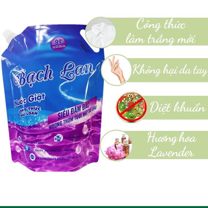 NƯỚC GIẶT BẠCH LAN HƯƠNG HOA TÚI 1.8KG