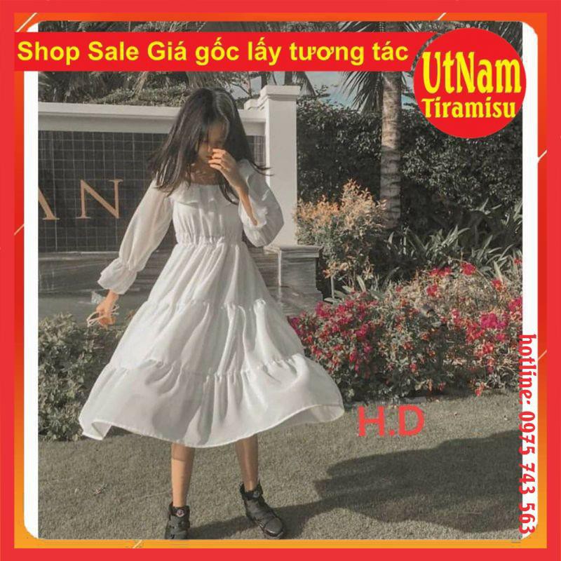 Váy Tiểu Thư Trắng Trễ Vai Hoặc Cổ Vuông Vintage ❤ Đầm Xòe 2 Lớp có lót trong Mặc Nhiều Kiểu giá rẻ👗 Maxi dáng dài | BigBuy360 - bigbuy360.vn