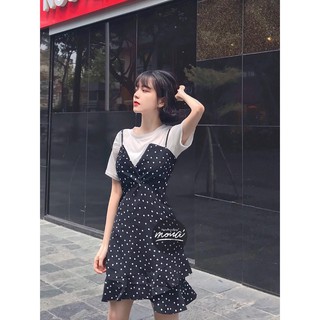 Set áo thun và chân váy chấm bi xinh xắn - SUNNY DRESS