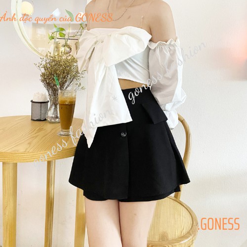 Chân váy ngắn Goness thời trang phối 6 cúc có quần trong thời trang trẻ trung dành cho nữ | BigBuy360 - bigbuy360.vn