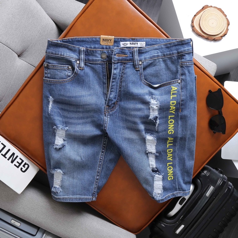 [BIG SIZE 120kg] Quần Short Jean Nam big size xuất khẩu - co giãn