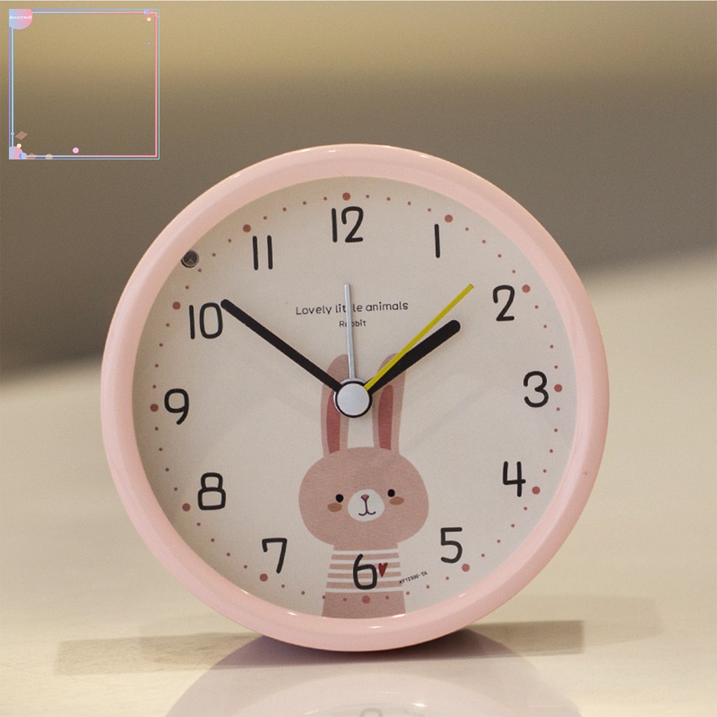 Đồng Hồ Báo Thức Để Bàn Không Gây Ồn Có Đèn Ngủ Họa Tiết Hoạt Hình Dễ Thương Cho Bé