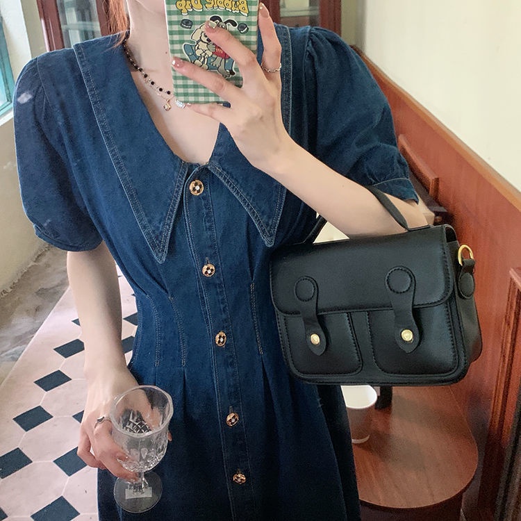 Plus Đầm Denim Eo Cao Phong Cách Thời Trang Mùa Hè Dành Cho Nữ