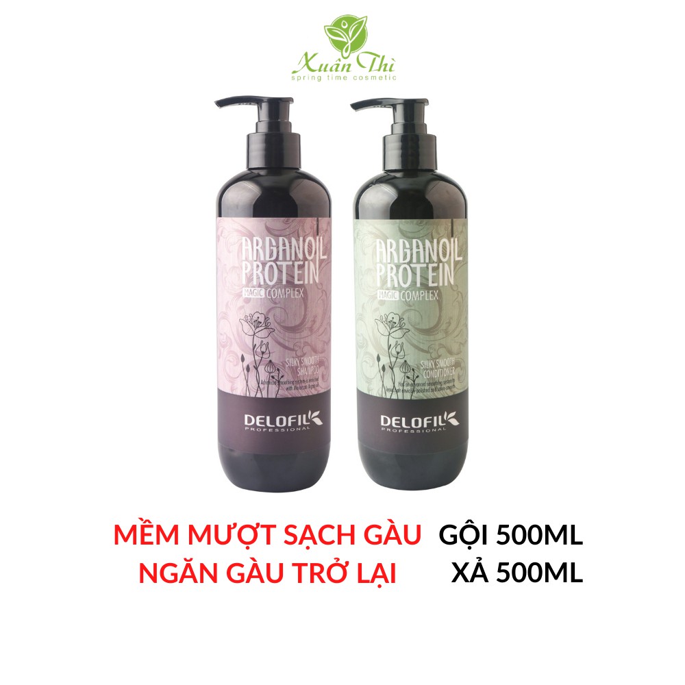 Cặp Gội Xả Mềm Mượt Sạch Gàu DELOFIL Silky Smooth 500ml