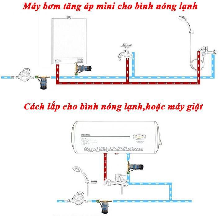 Máy Bơm Tăng Áp 100w Cho Bình Nóng Lạnh, Máy Giặt, Vòi Sen