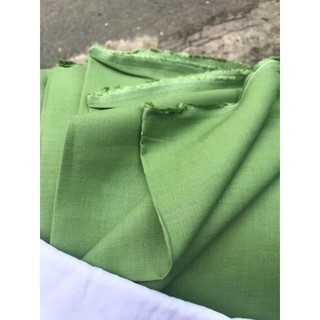 vải linen tưng premium màu xanh cốm!