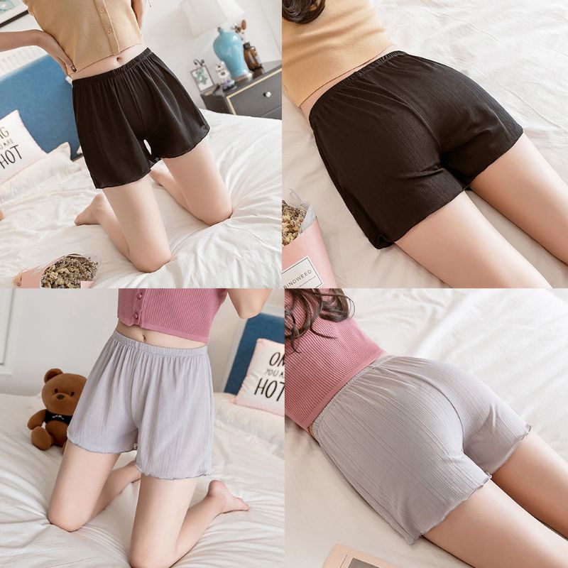 Quần Sooc An Toàn Dáng Rộng Plus Size Màu Trơn Thời Trang Cho Nữ