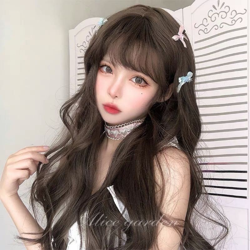 Wig/tóc giả teen/lolita/cosplay sóng lơi màu nâu đen BHT011 xinh xắn