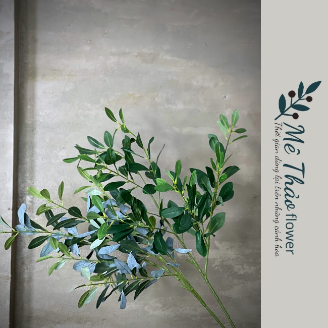 [Ảnh Shop Chụp] Cành Ô Liu Giả- Cành Olive Chất Liệu Lụa Cao Cấp Decor Nhà Cửa, Trang Trí Studio Mê Thảo Flower