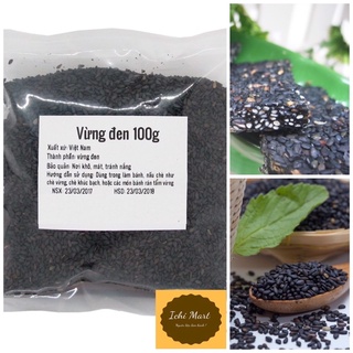 Mè đen 100g,vừng đen,mè nguyên liệu làm các món bánh mì hàn quốc, trang trí, nấu chè…