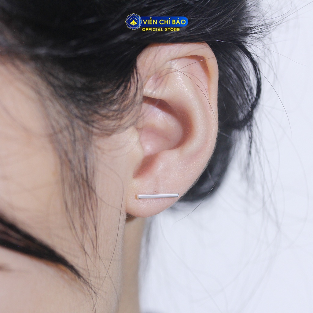 Bông tai bạc nữ thanh dài chất liệu bạc 925 thời trang phụ kiện trang sức Viễn Chí Bảo B400762