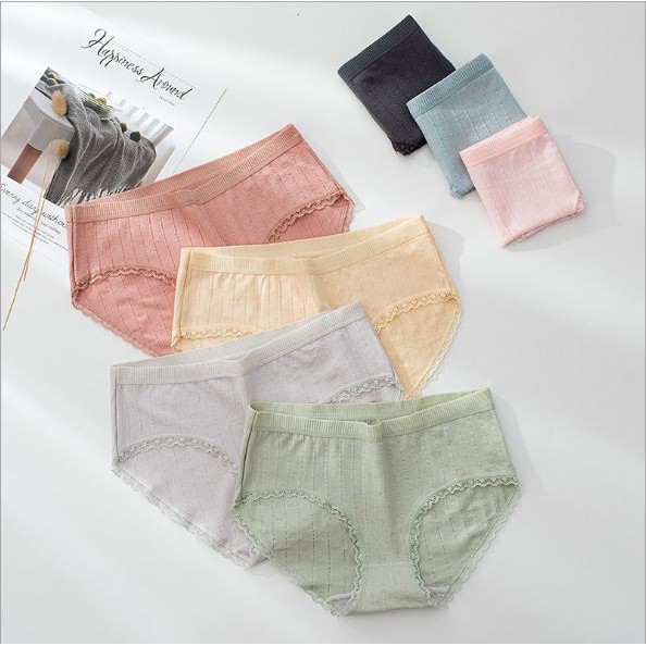 [ĐƯỢC CHỌN 11 MÀU] Quần chip lót nữ kháng khuẩn cotton gân thun lạnh dễ thương sexy gợi cảm rẻ đẹp YLY09