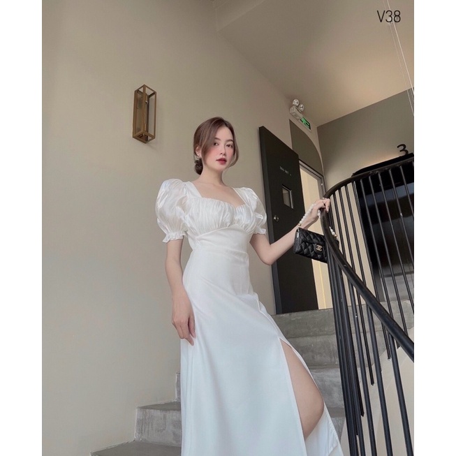 LIKEHER - ĐẦM BODY XẺ TÀ PHỐI ORGANZA D14