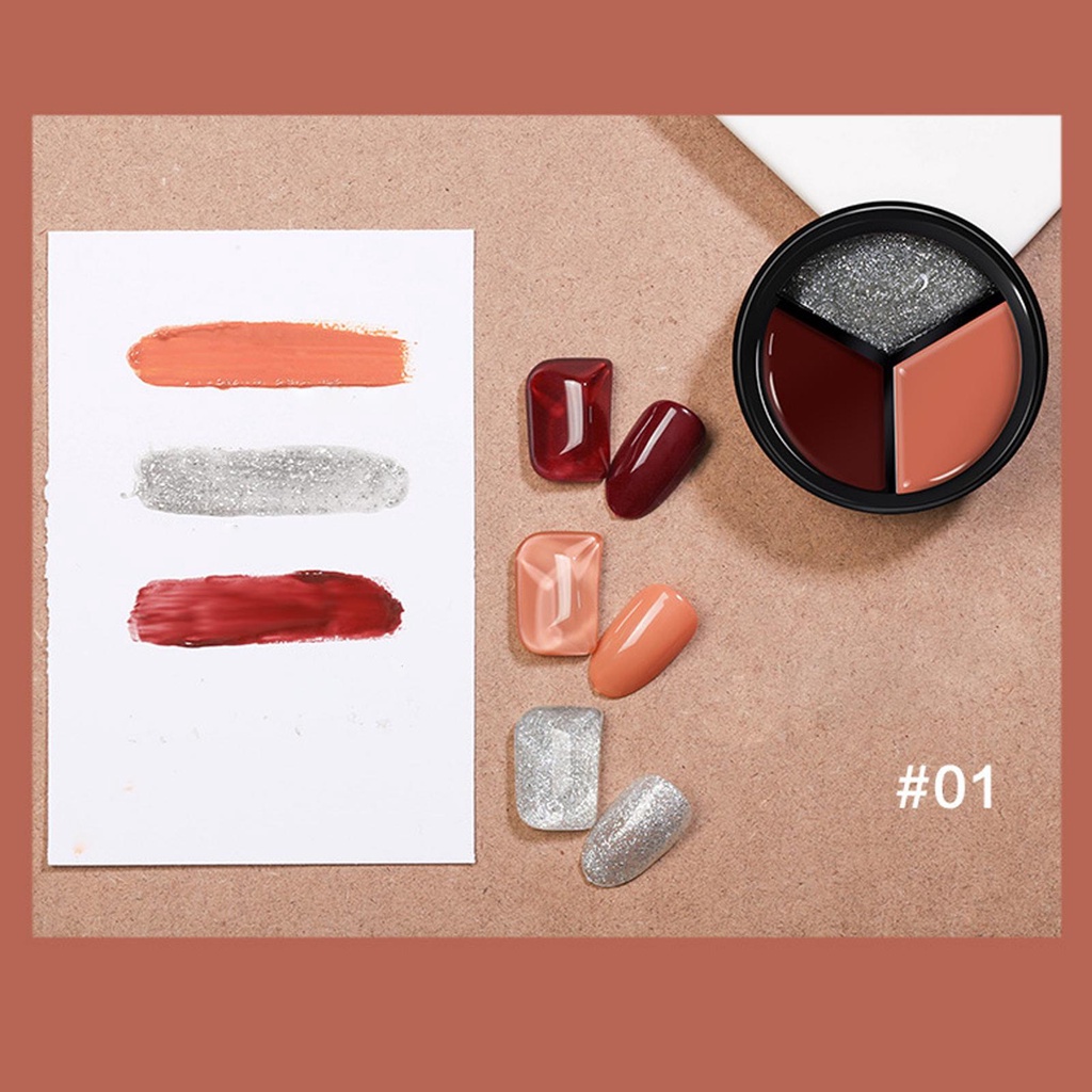 Sơn móng tay 3 màu lâu trôi óng ánh