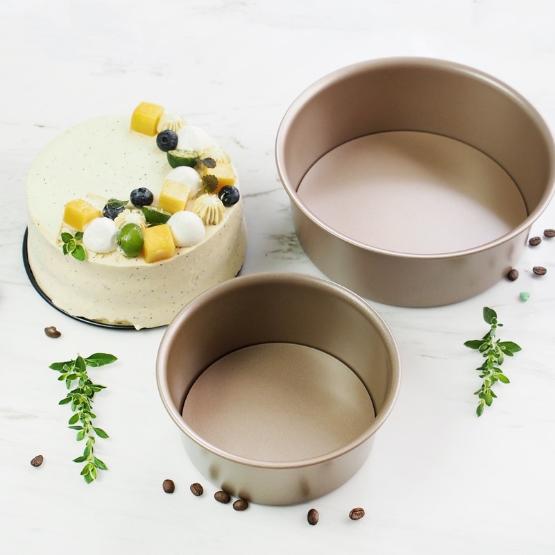 Khuôn làm bánh chữ nhật tròn cupcake vuông chống dính bằng nhôm mạ vàng làm bánh kem bông lan sinh nhật mì hoa cúc