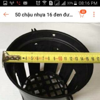 50 chậu nhựa trồng lan đường kính 16cm