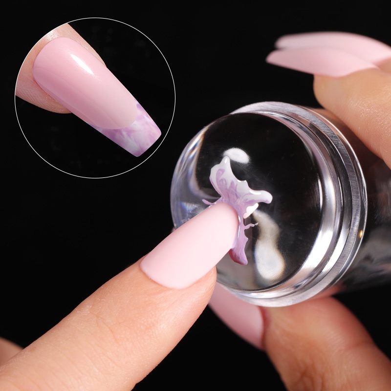 Dụng Cụ In Hình Móng Tay Bằng Silicon Trong Suốt Kèm Dụng Cụ Cạo