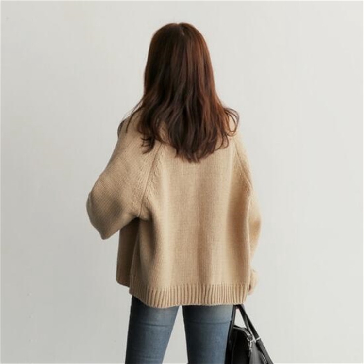 Áo khoác Cardigan dệt kim màu trơn dáng rộng thời trang dành cho nữ | WebRaoVat - webraovat.net.vn