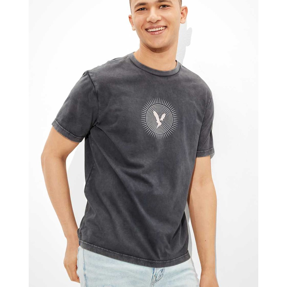 Áo thun nam American Eagle đen wax chính hãng