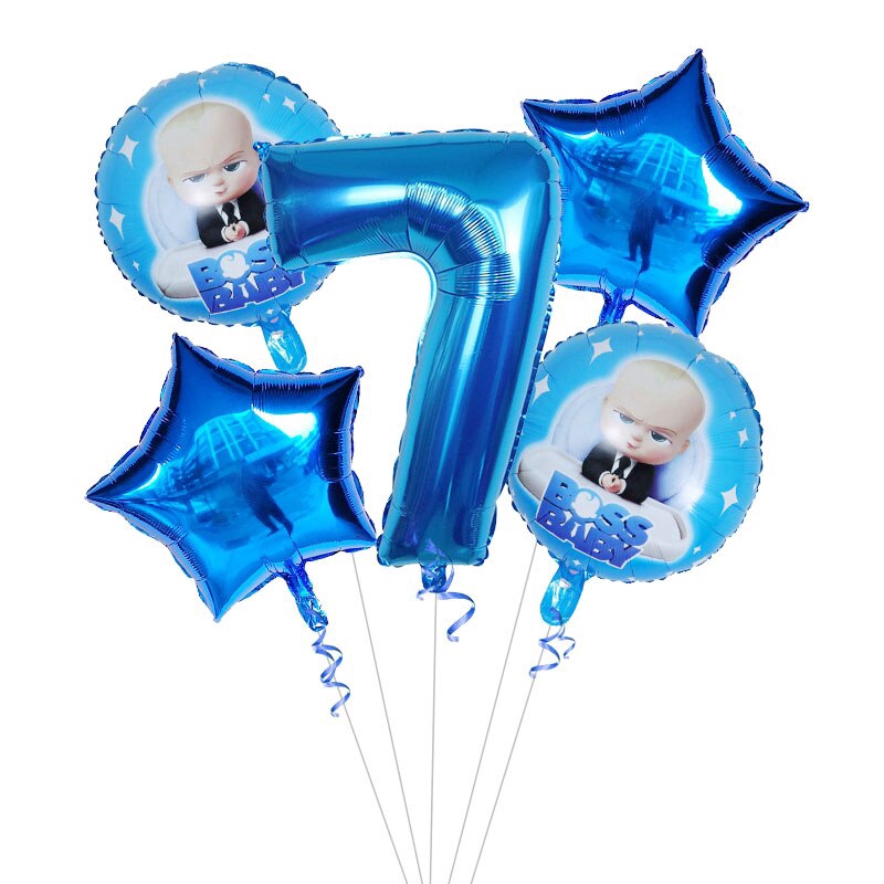 Set 5 Bong Bóng Hình Chữ Số 30 inch Trang Trí Tiệc Sinh Nhật Cho Bé