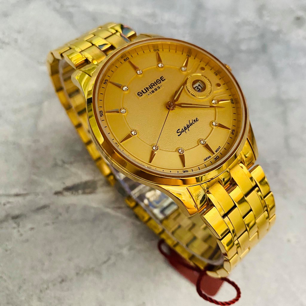 Đồng hồ Sunrise Nam chính hãng Nhật Bản M1222-SA-G-V Kính saphire chống trầy - bảo h