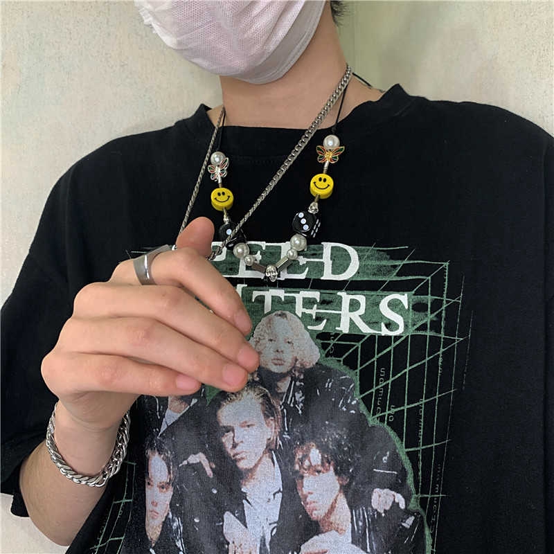 Dây Chuyền Mặt Hình Xúc Xắc Và Mặt Cười Phong Cách Hip Hop Thời Trang Hàn Quốc