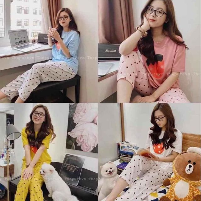 Bộ Hoa Quả 4 màu Chất Cotton xịn xò | BigBuy360 - bigbuy360.vn